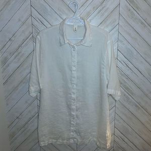 H&M linen short sleeve relaxed fit button down